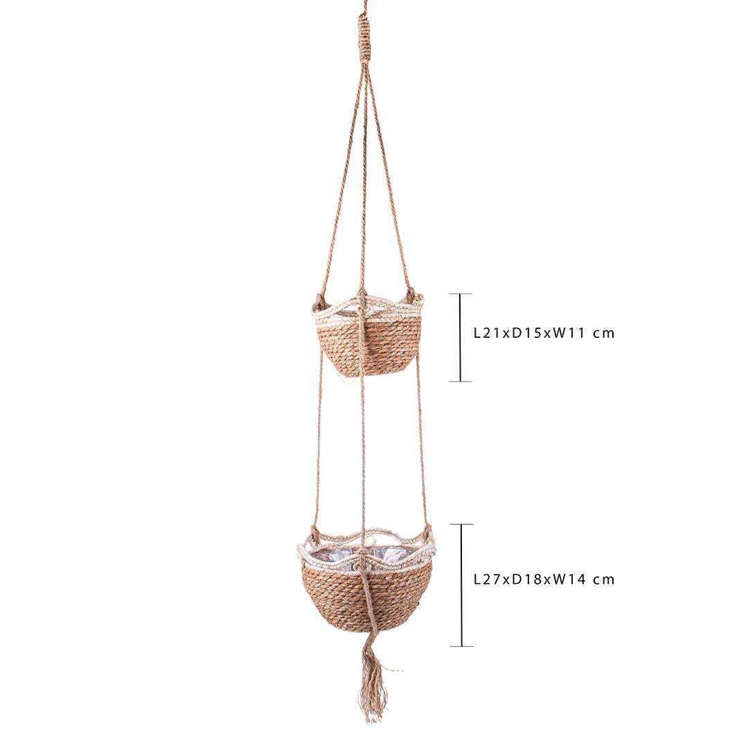 Cesto con 2 contenitori da appendere • 14 cm