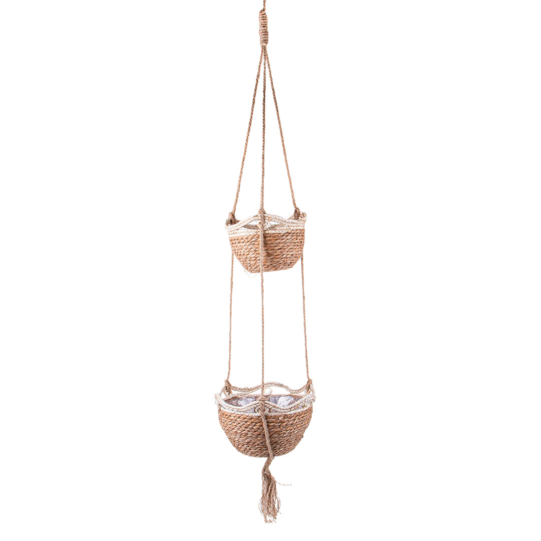 Cesto con 2 contenitori da appendere • 14 cm