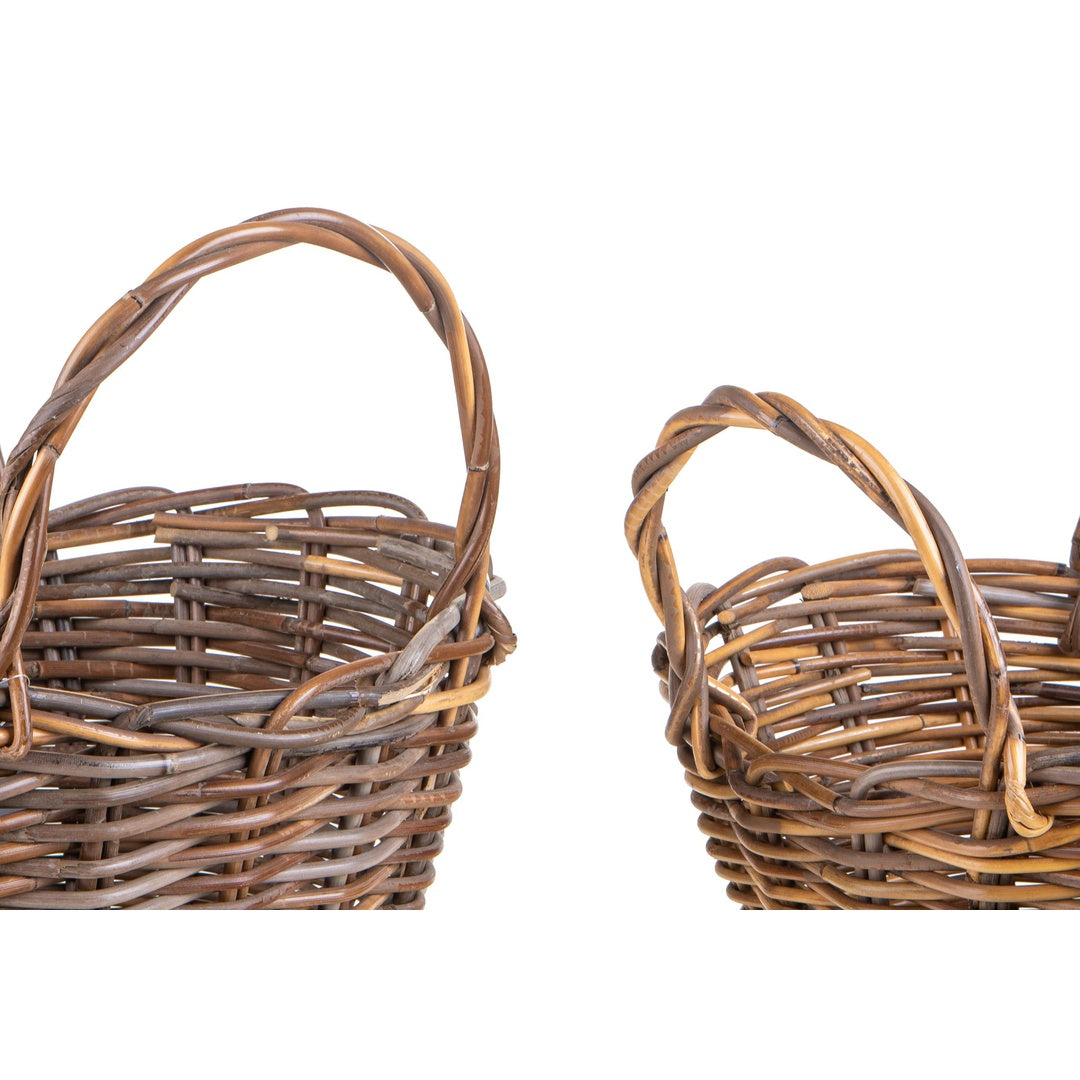 Set 2 cesto ovale con manico • 42 cm