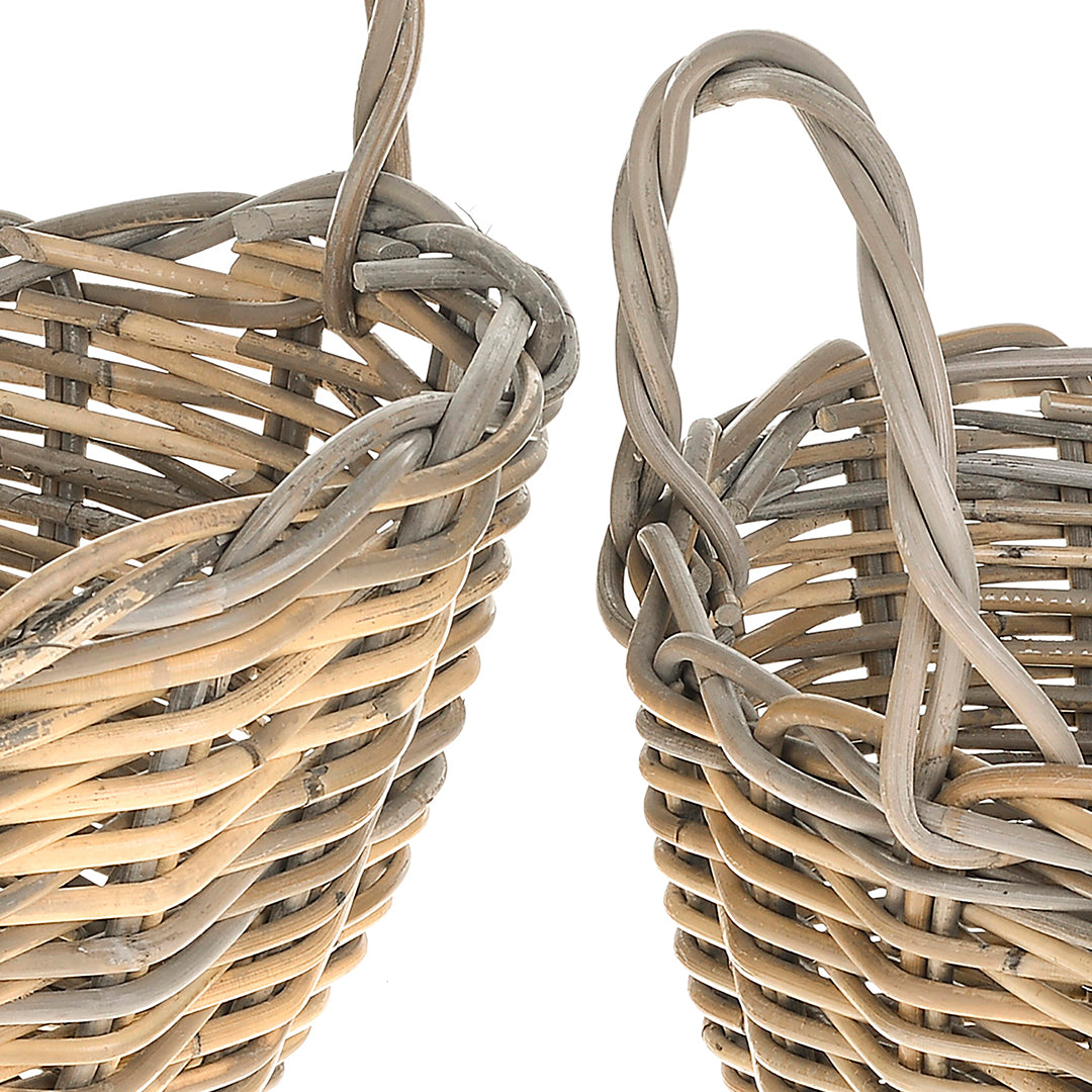 Set 2 cesto ovale con manico • 42 cm