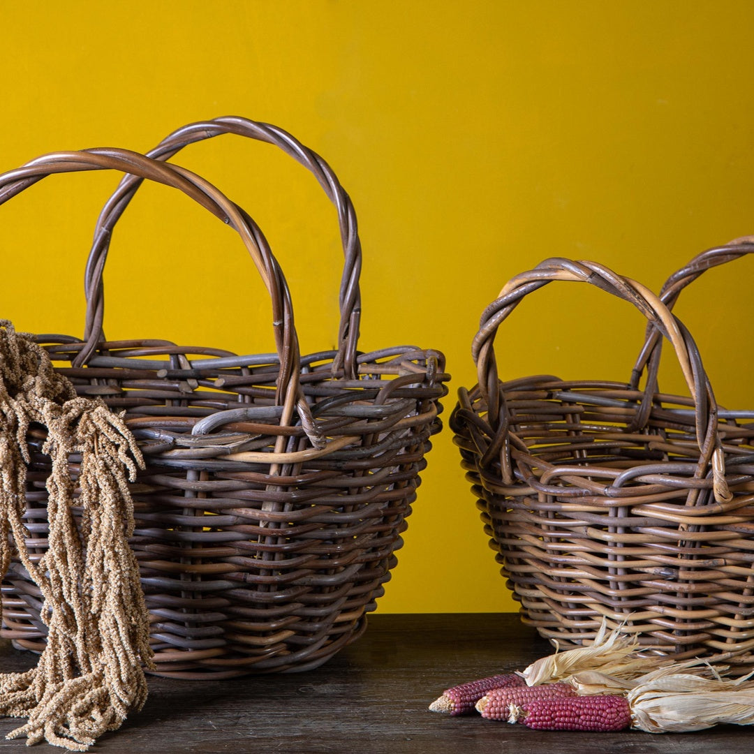 Set 2 cesto ovale con manico • 42 cm