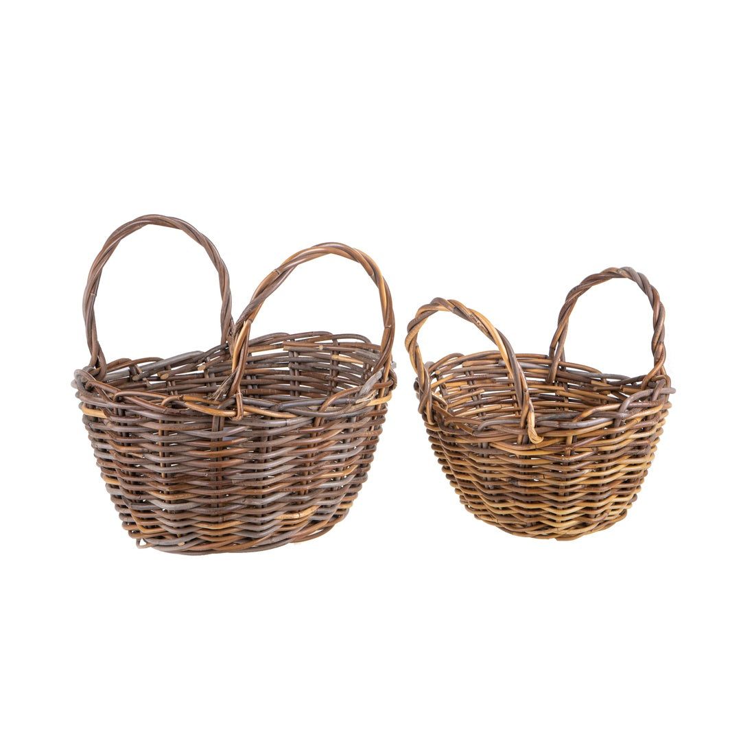 Set 2 cesto ovale con manico • 42 cm