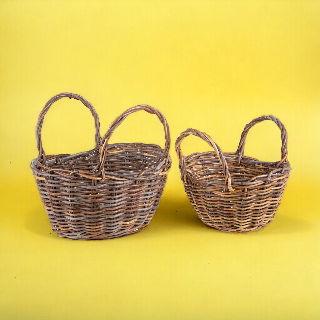 Set 2 cesto ovale con manico • 42 cm