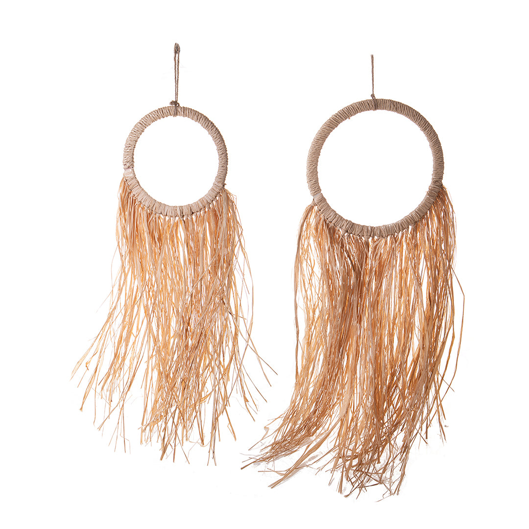 Set di 2 Cerchi con Rafia da Appendere • 88 cm