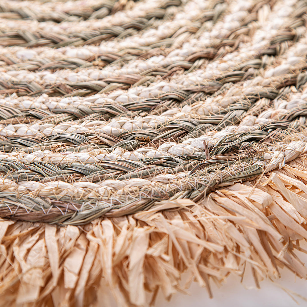 Tappeto con Rafia Naturale • 80 cm