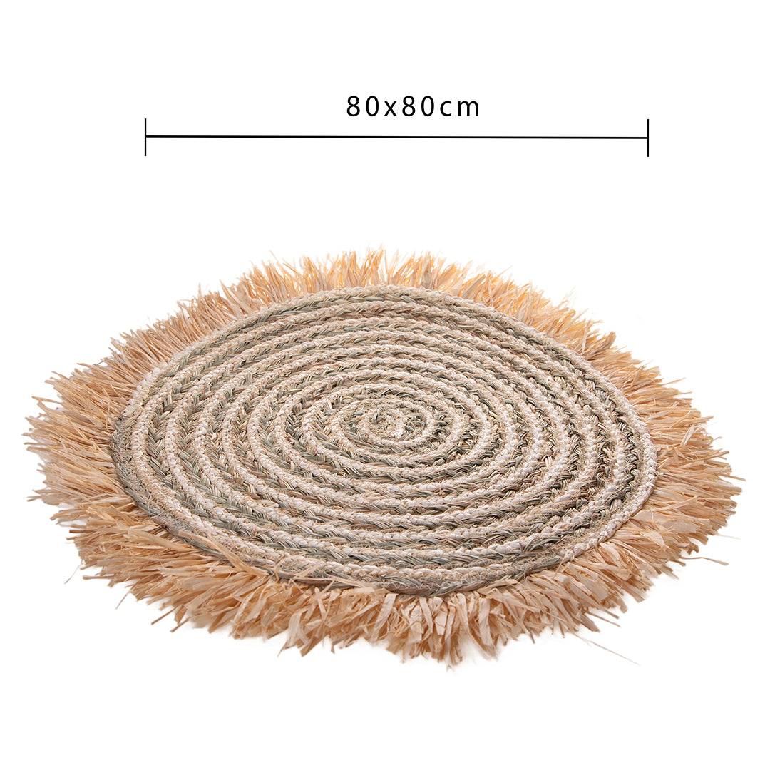Tappeto con Rafia Naturale • 80 cm