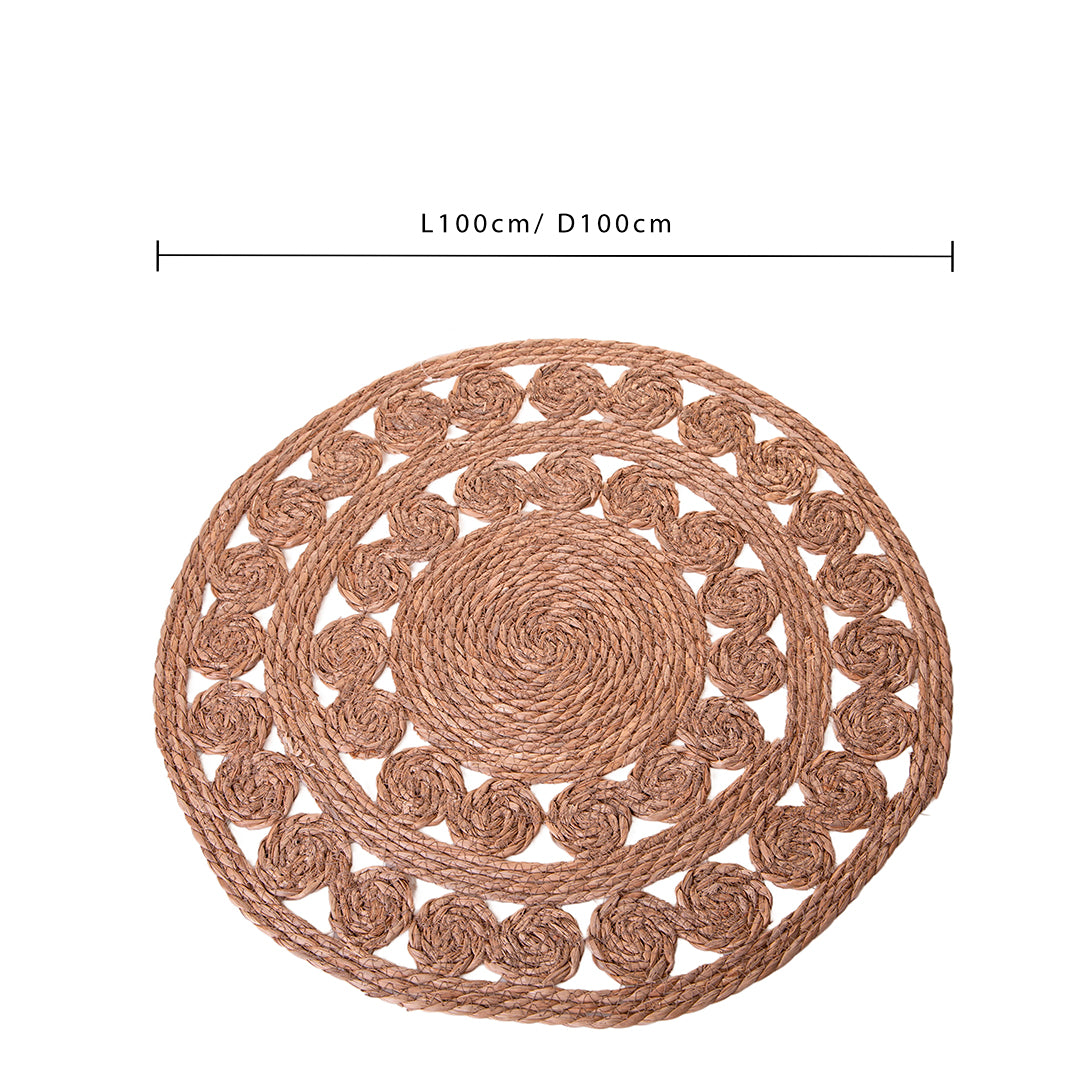 Tappeto rotondo intrecciato naturale • 2 cm