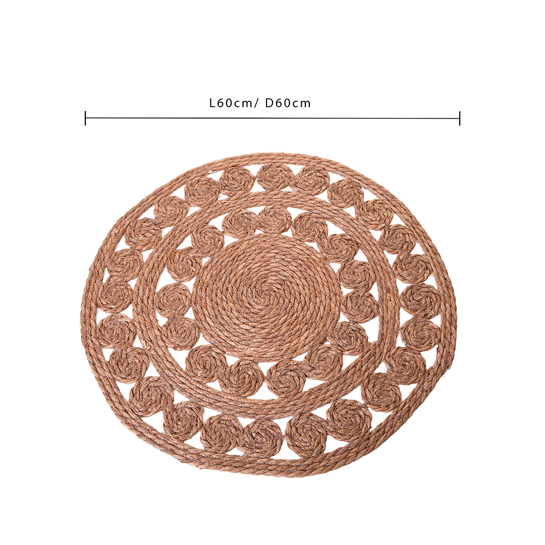 Tappeto rotondo intrecciato naturale • 2 cm