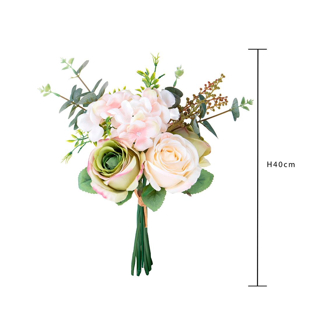 Bouquet artificiale rose e ortensia • 40 cm