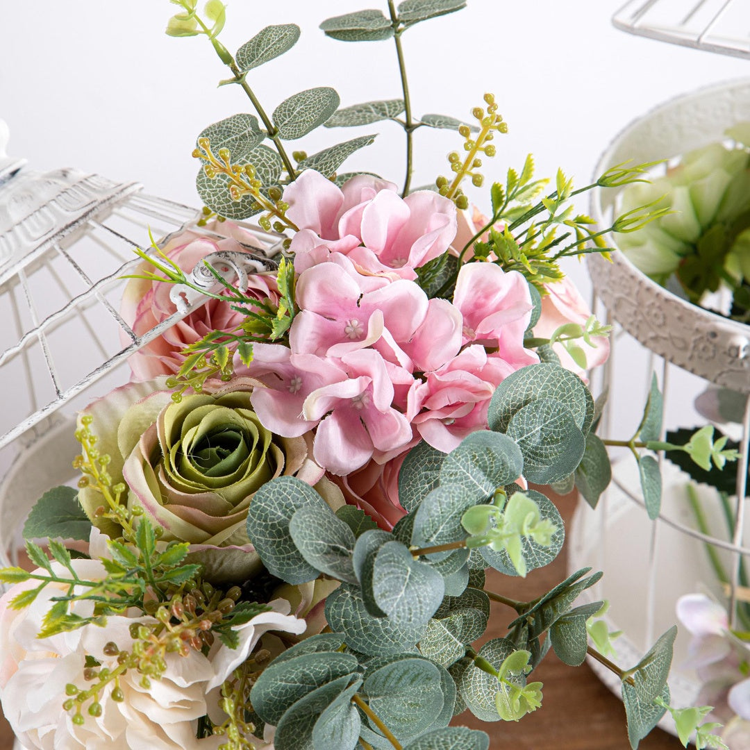 Bouquet artificiale rose e ortensia • 40 cm