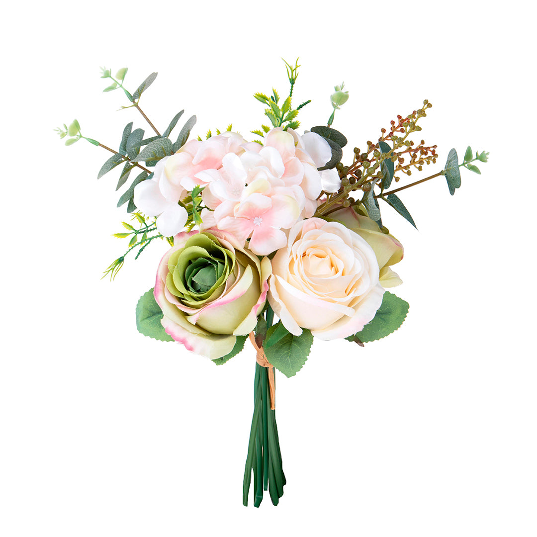 Bouquet artificiale rose e ortensia • 40 cm
