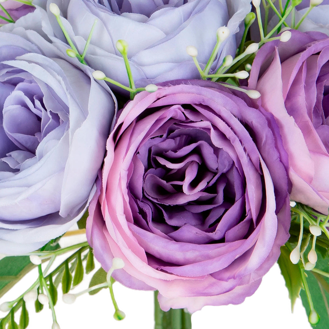 Bouquet artificiale Cabbage Rose per 7 rami • 26 cm