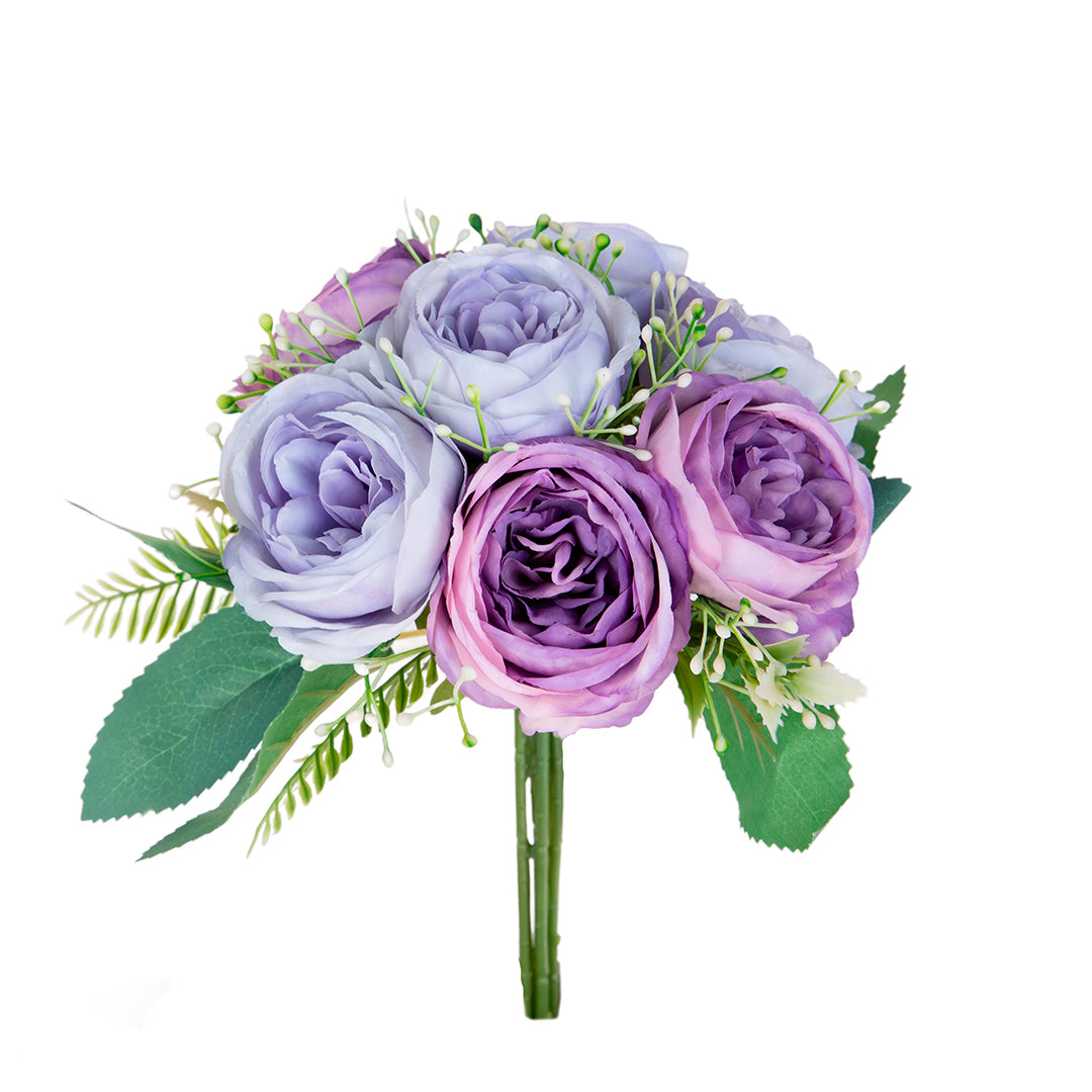 Bouquet artificiale Cabbage Rose per 7 rami • 26 cm