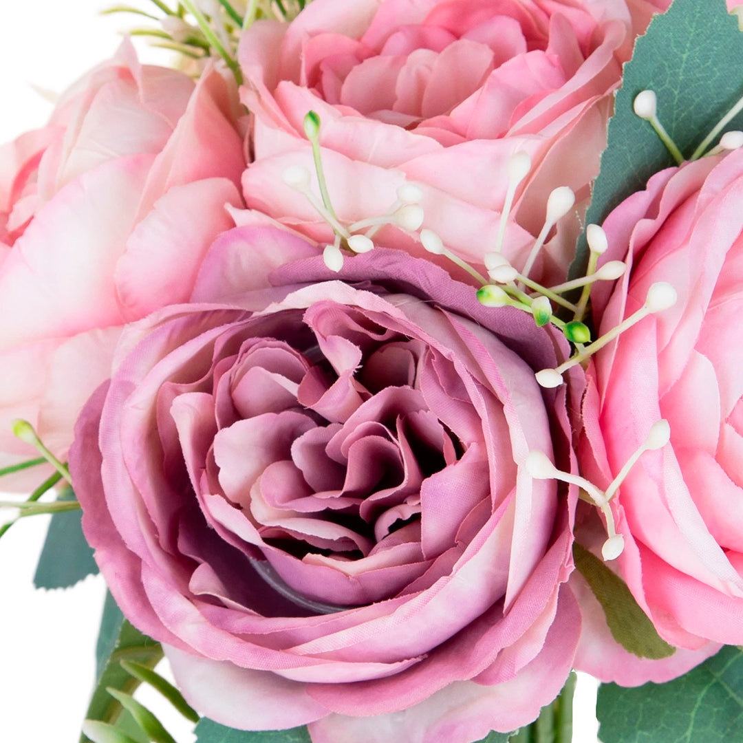Bouquet artificiale Cabbage Rose per 7 rami • 26 cm