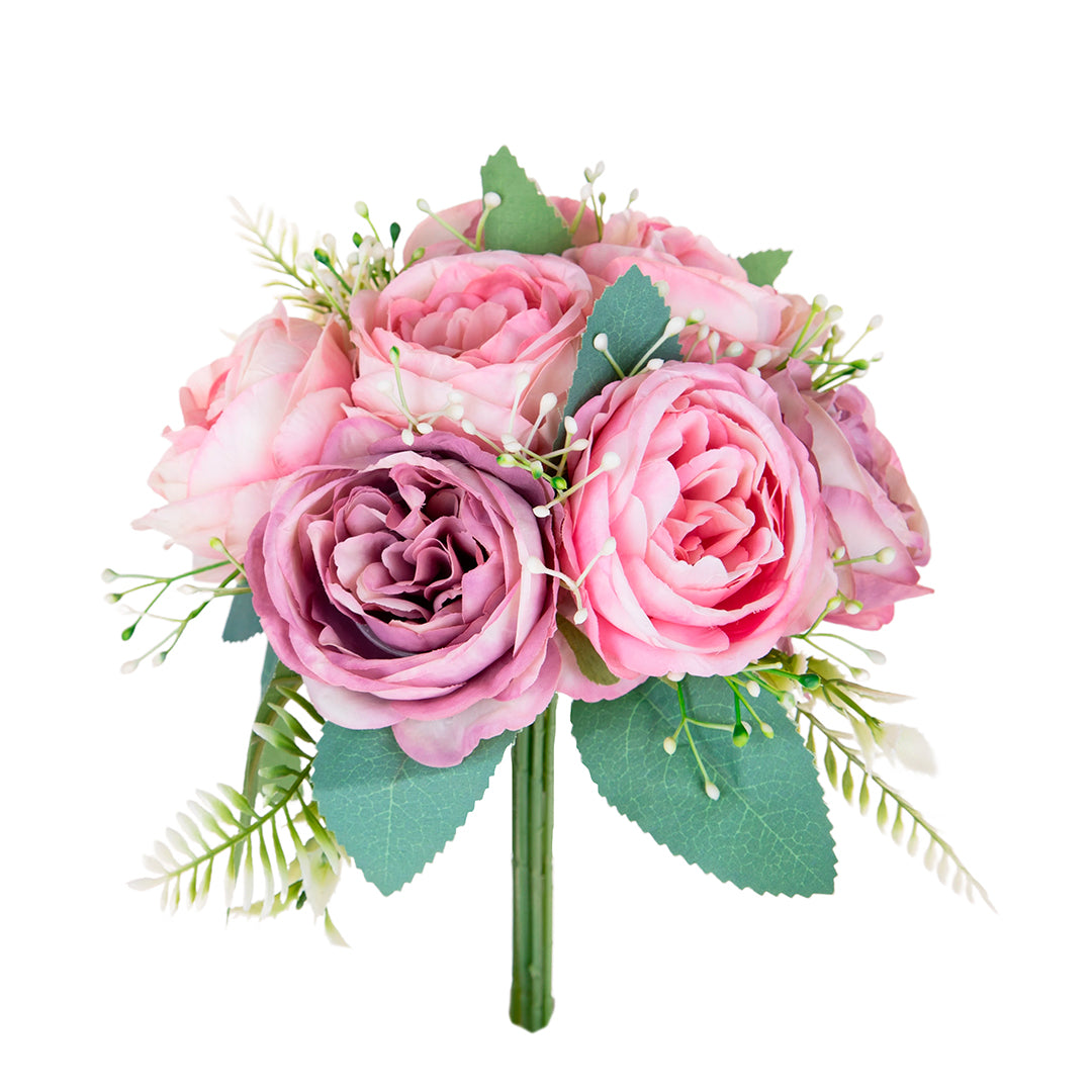 Bouquet artificiale Cabbage Rose per 7 rami • 26 cm