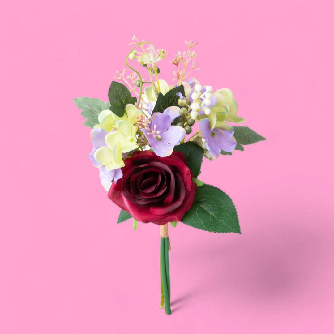 Bouquet artificiale rose e Ortensie • 36 cm