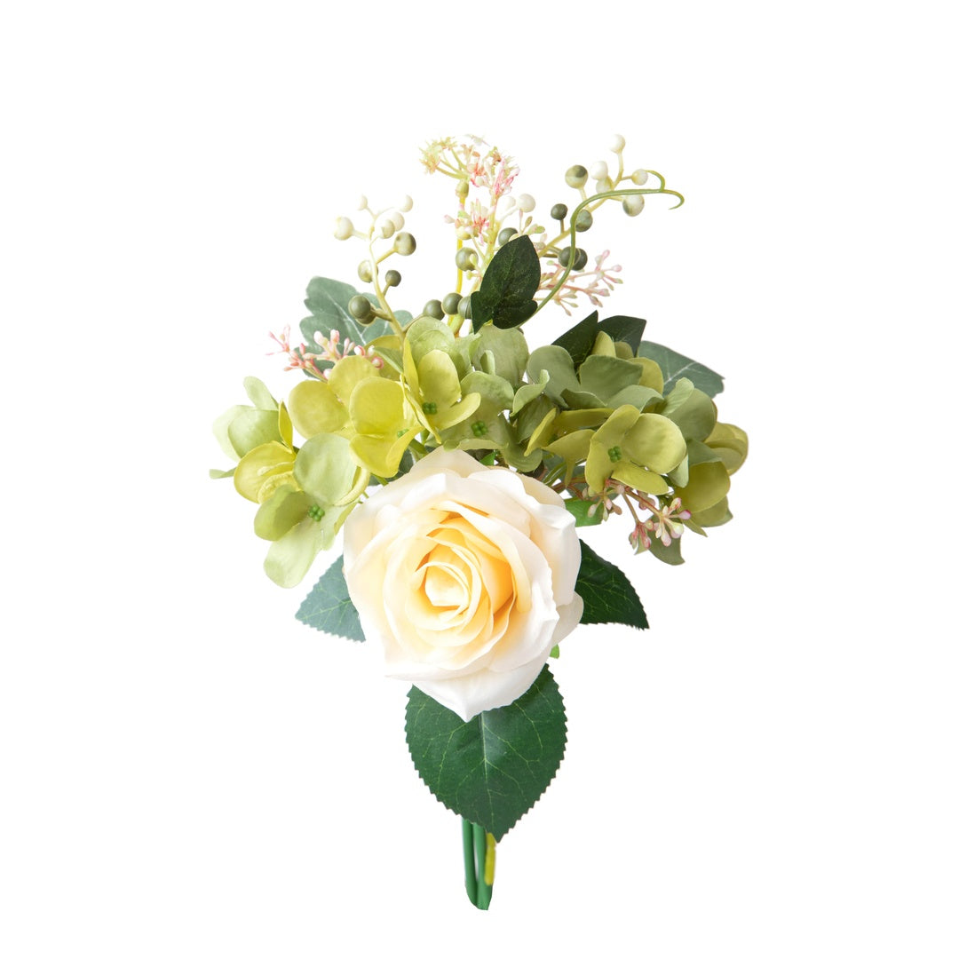 Bouquet artificiale rose ed ortensie • 36 cm
