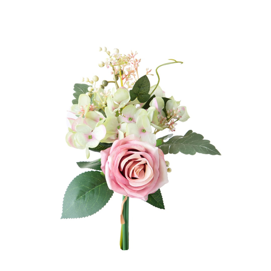 Bouquet artificiale rose e Ortensie • 36 cm