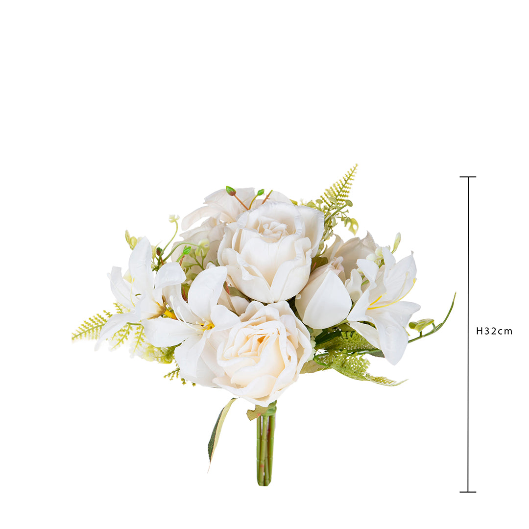 Bouquet artificiale Romantico per 7 rami • 32 cm