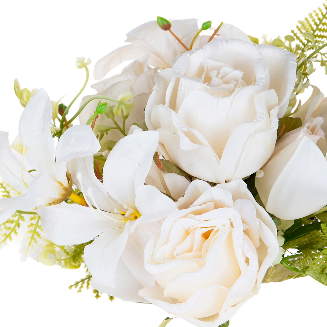 Bouquet artificiale Romantico per 7 rami • 32 cm