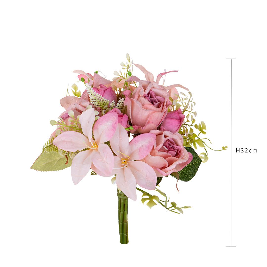 Bouquet artificiale Romantico per 7 rami • 32 cm