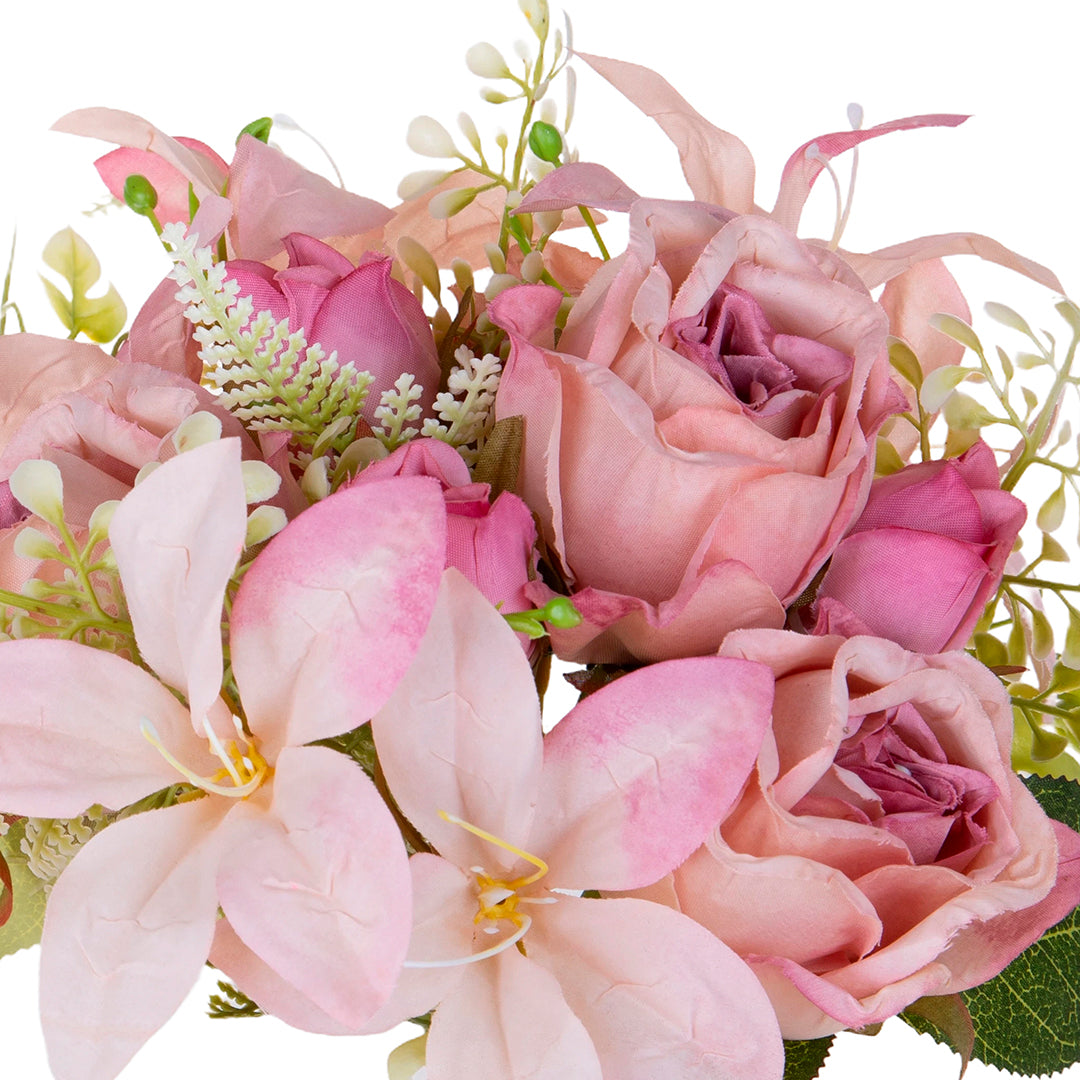 Bouquet artificiale Romantico per 7 rami • 32 cm