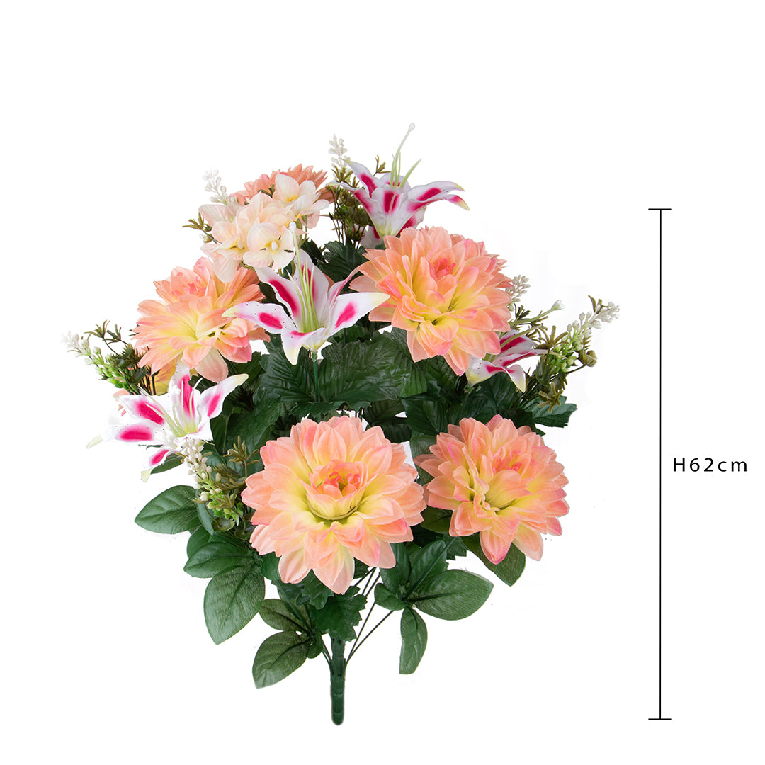 Bouquet artificiale con dalie • 61 cm