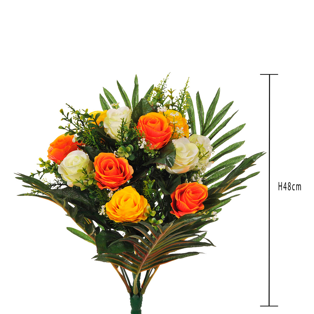 Bouquet artificiale di rose in boccio • 47 cm