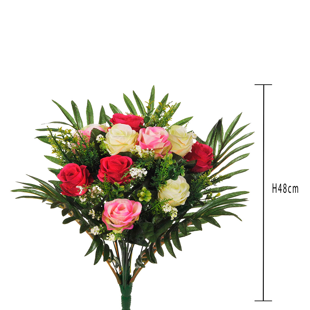 Bouquet artificiale di rose in boccio • 47 cm