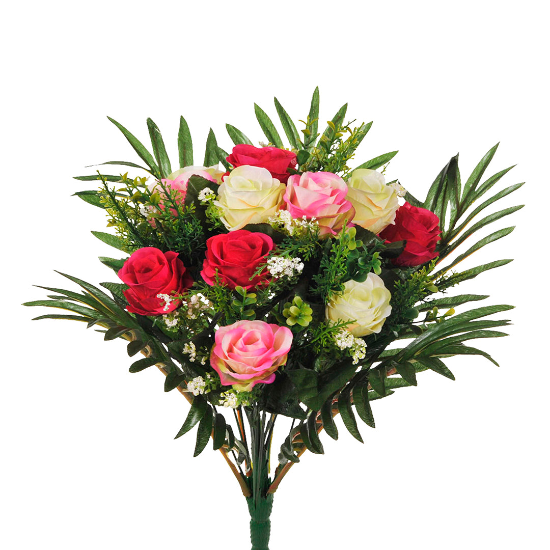 Bouquet artificiale di rose in boccio • 47 cm