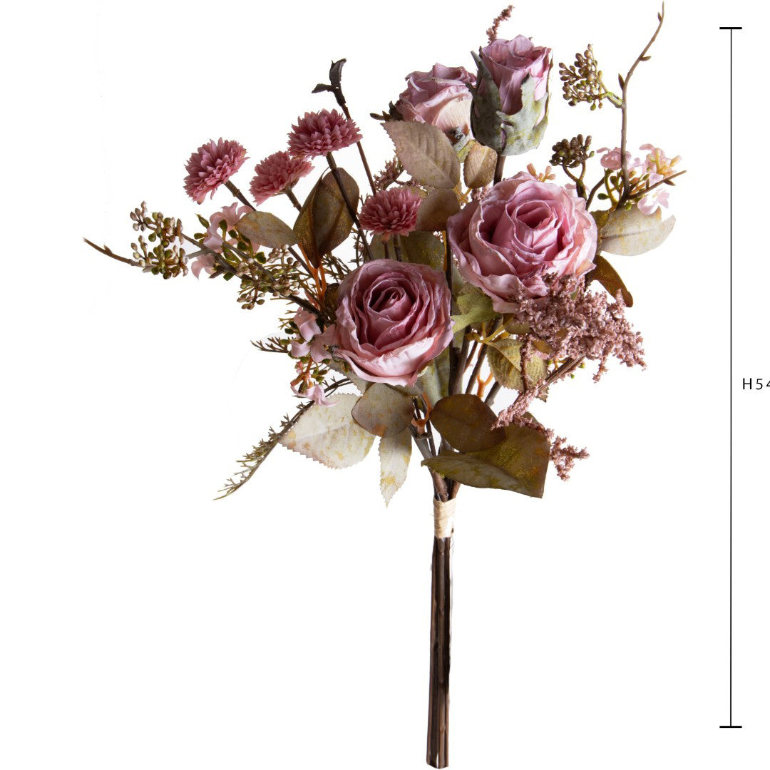 Bouquet Rose per 6 Antico • 54 cm