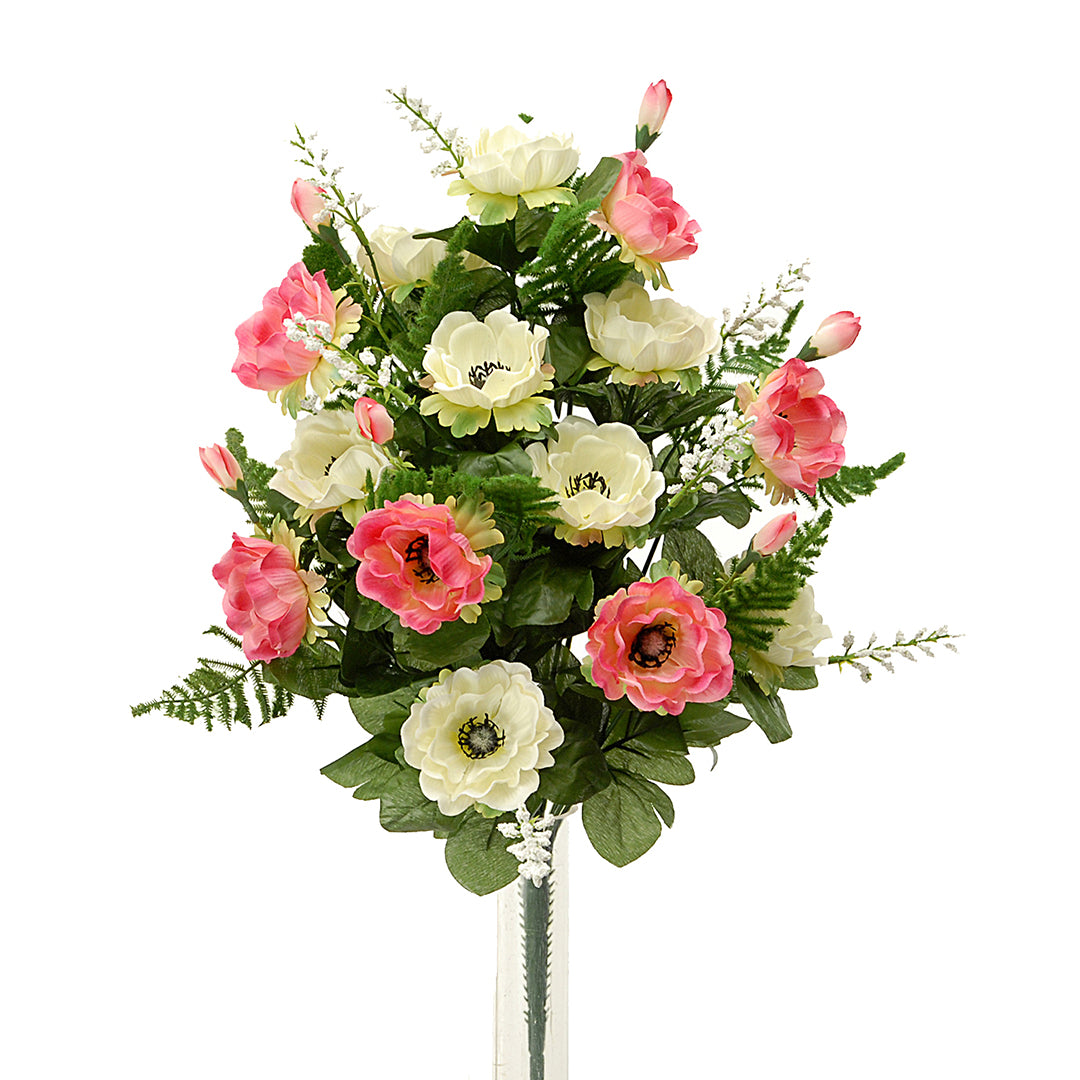 Bouquet artificiale 14 fiori anemone • 45x45 cm