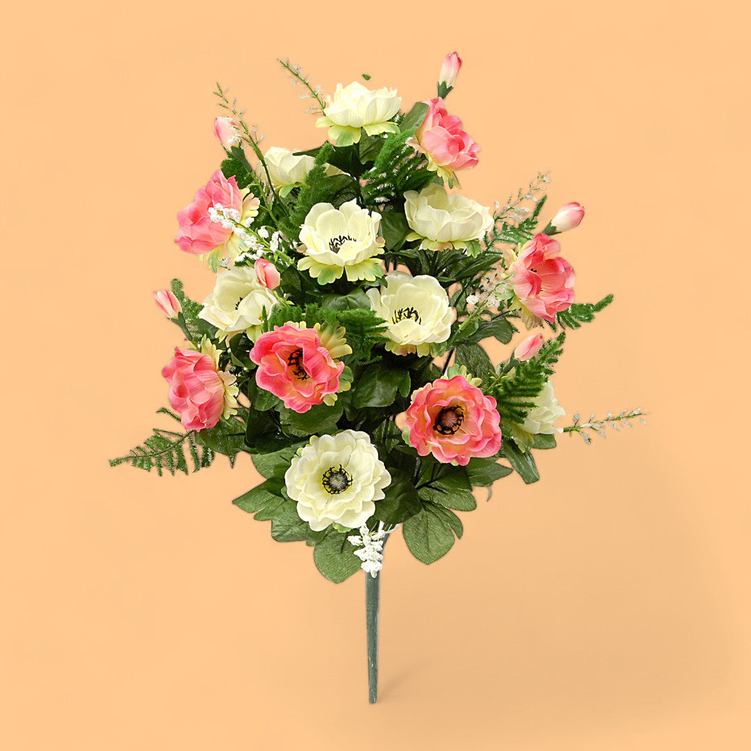 Bouquet artificiale 14 fiori anemone • 45x45 cm