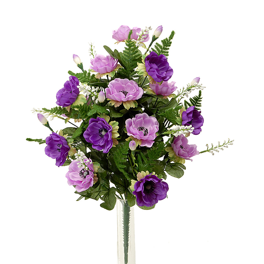 Bouquet artificiale 14 fiori anemone • 45x45 cm
