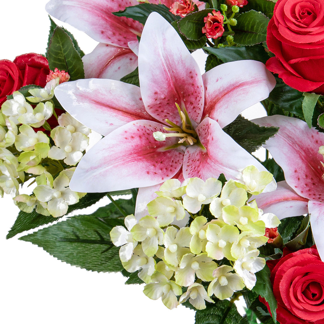 Bouquet artificiale lilium e achillea • 50 cm