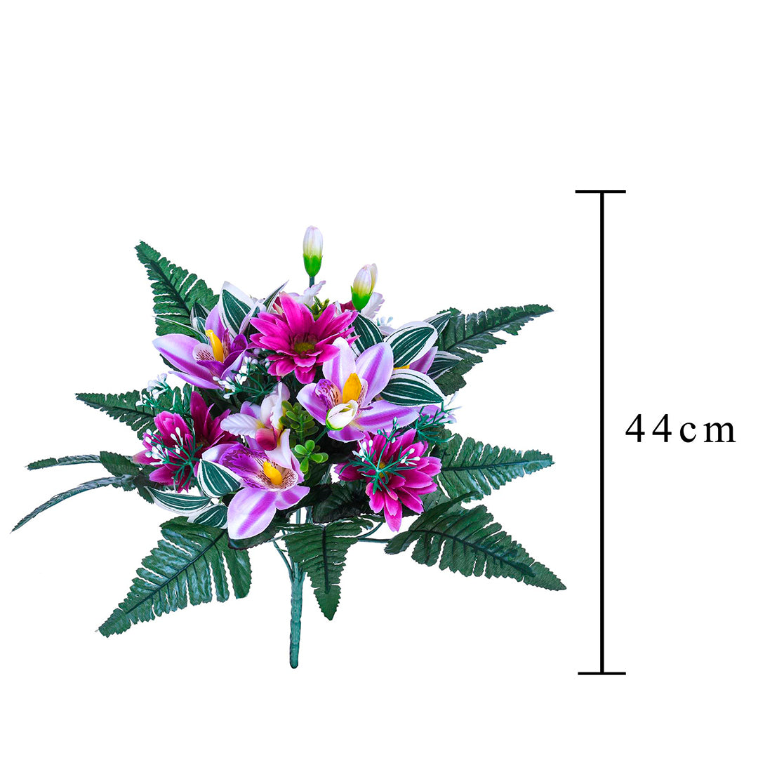 Bouquet artificiale margherite cattleya • 44 cm