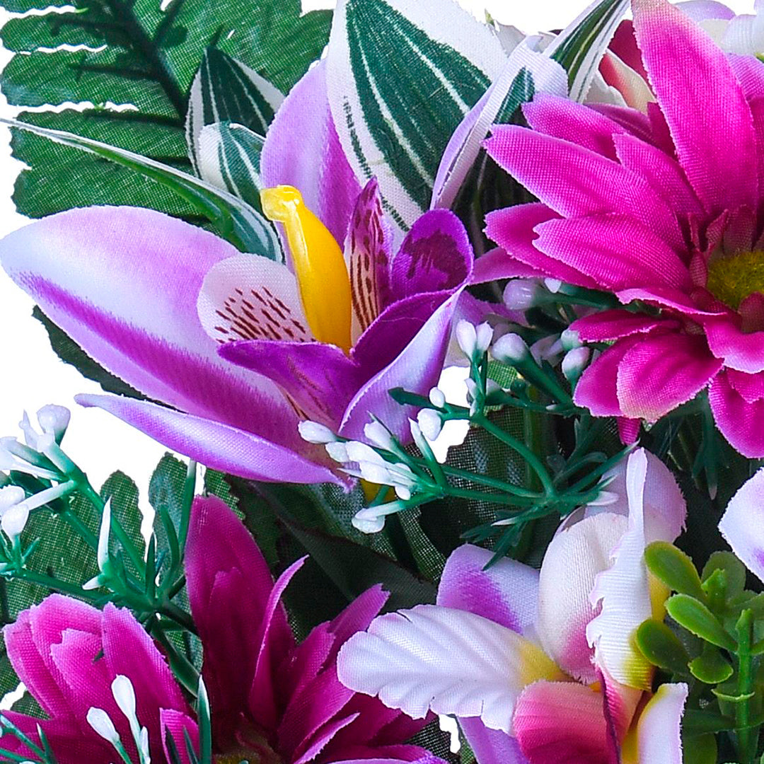 Bouquet artificiale margherite cattleya • 44 cm