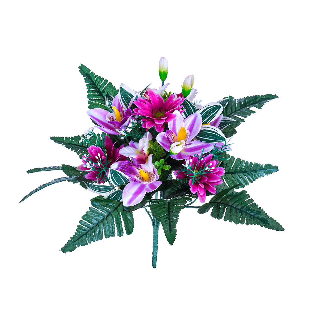 Bouquet artificiale margherite cattleya • 44 cm