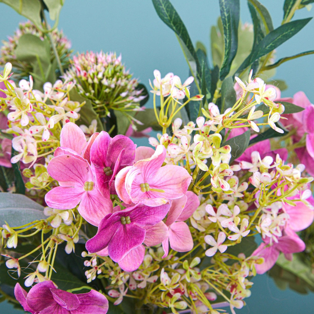 Bouquet artificiale legato con ortensie • 55 cm