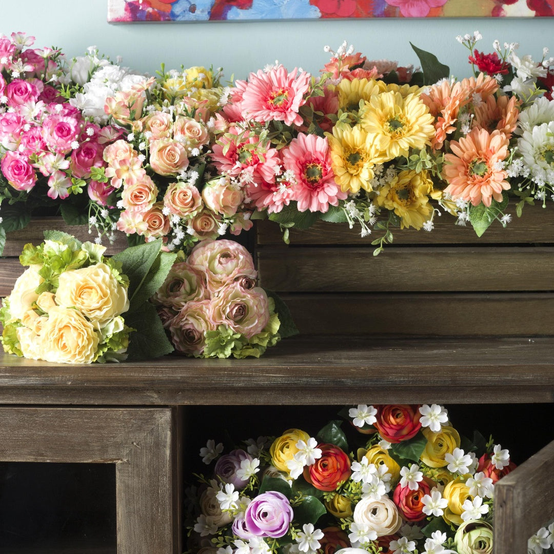 Bouquet artificiale ranuncoli 13 fiori • 43,2 cm