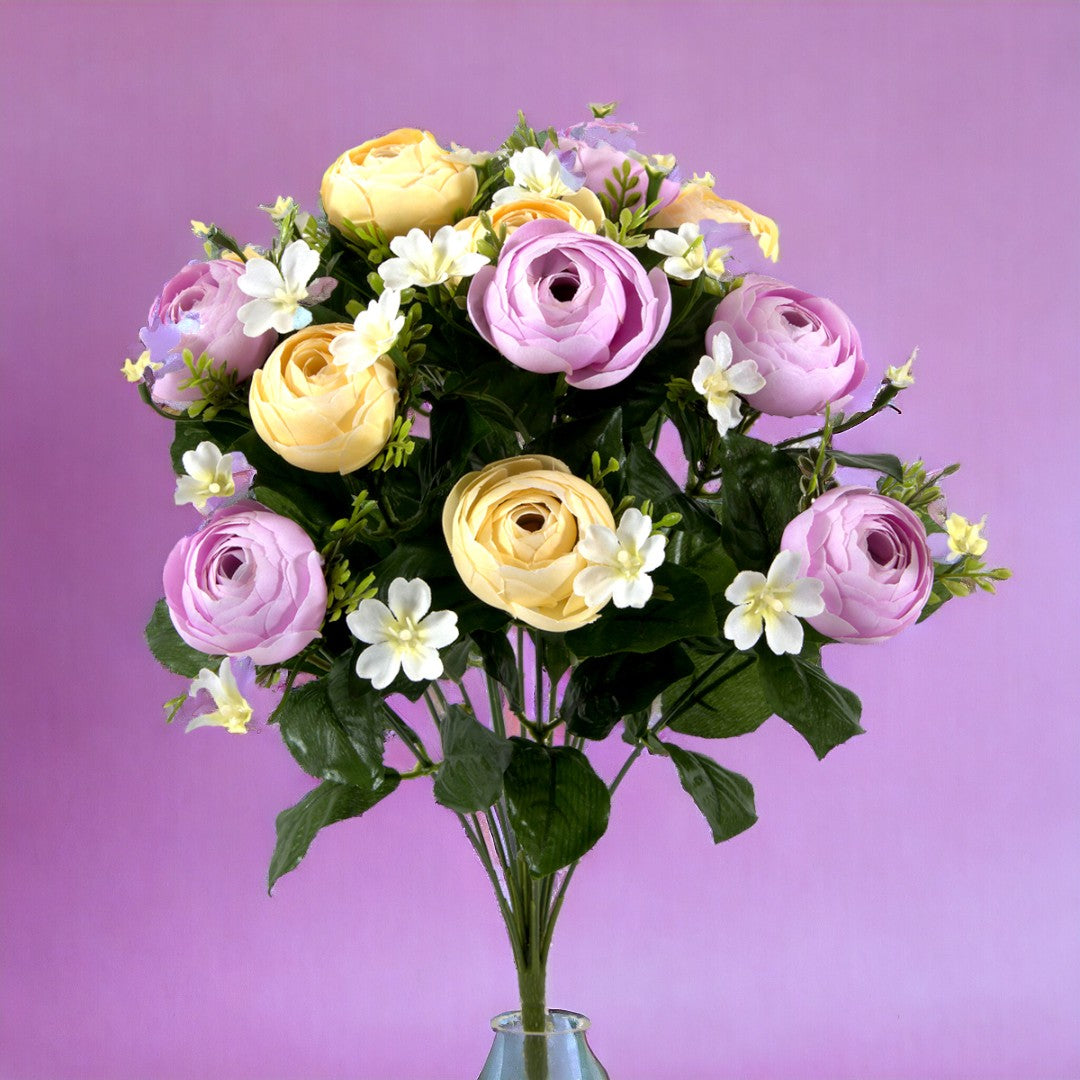 Bouquet artificiale ranuncoli 13 fiori • 43,5 cm
