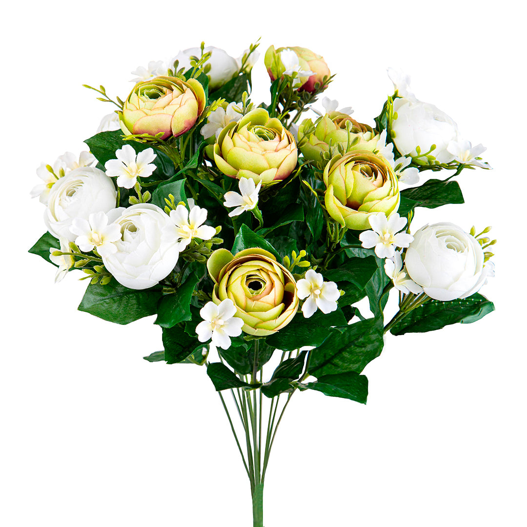 Bouquet artificiale ranuncoli 13 fiori • 44 cm