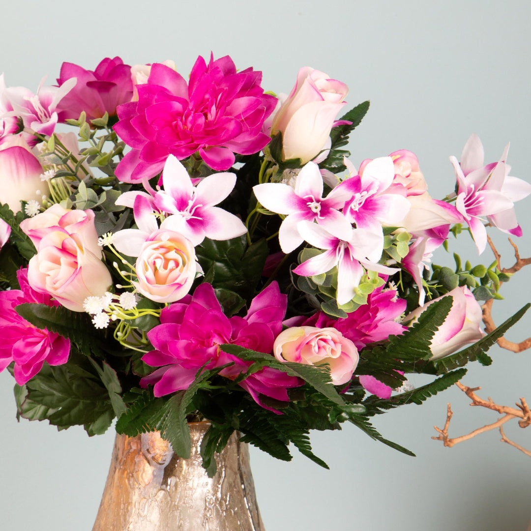 Bouquet artificiale con dalie • 60 cm