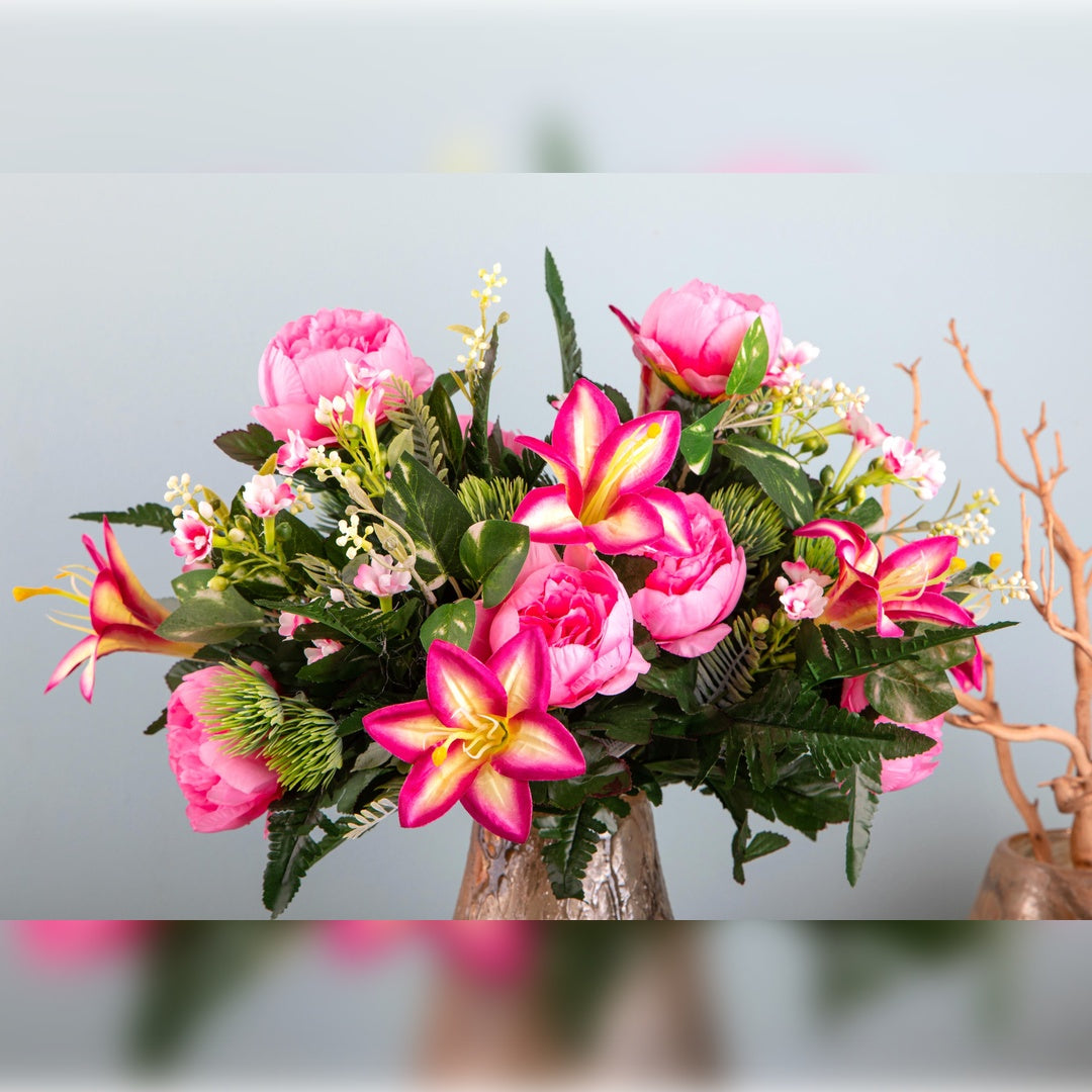 Bouquet con peonie artificiale • 50 cm