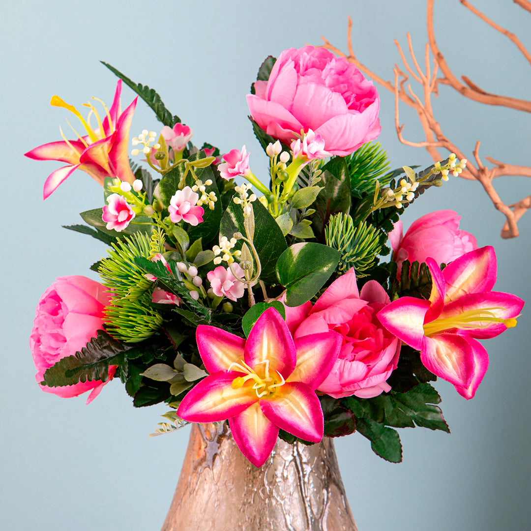 Bouquet con peonie artificiale • 50 cm