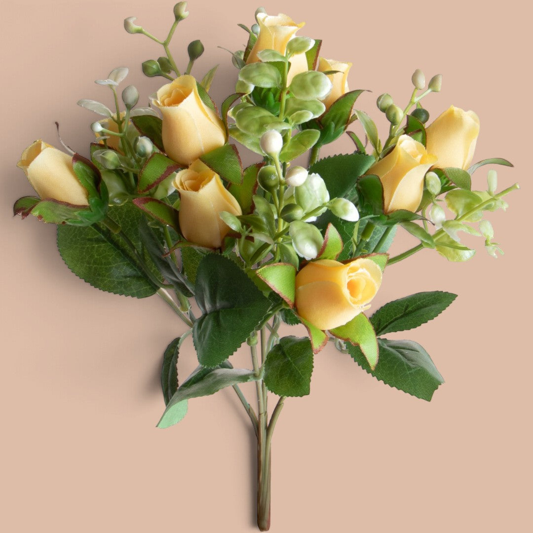 12 Pezzi • Bouquet Mini Rose per 5 fiori • 26 cm