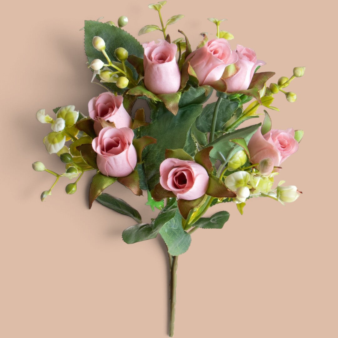 12 Pezzi • Bouquet Mini Rose per 5 fiori • 26 cm