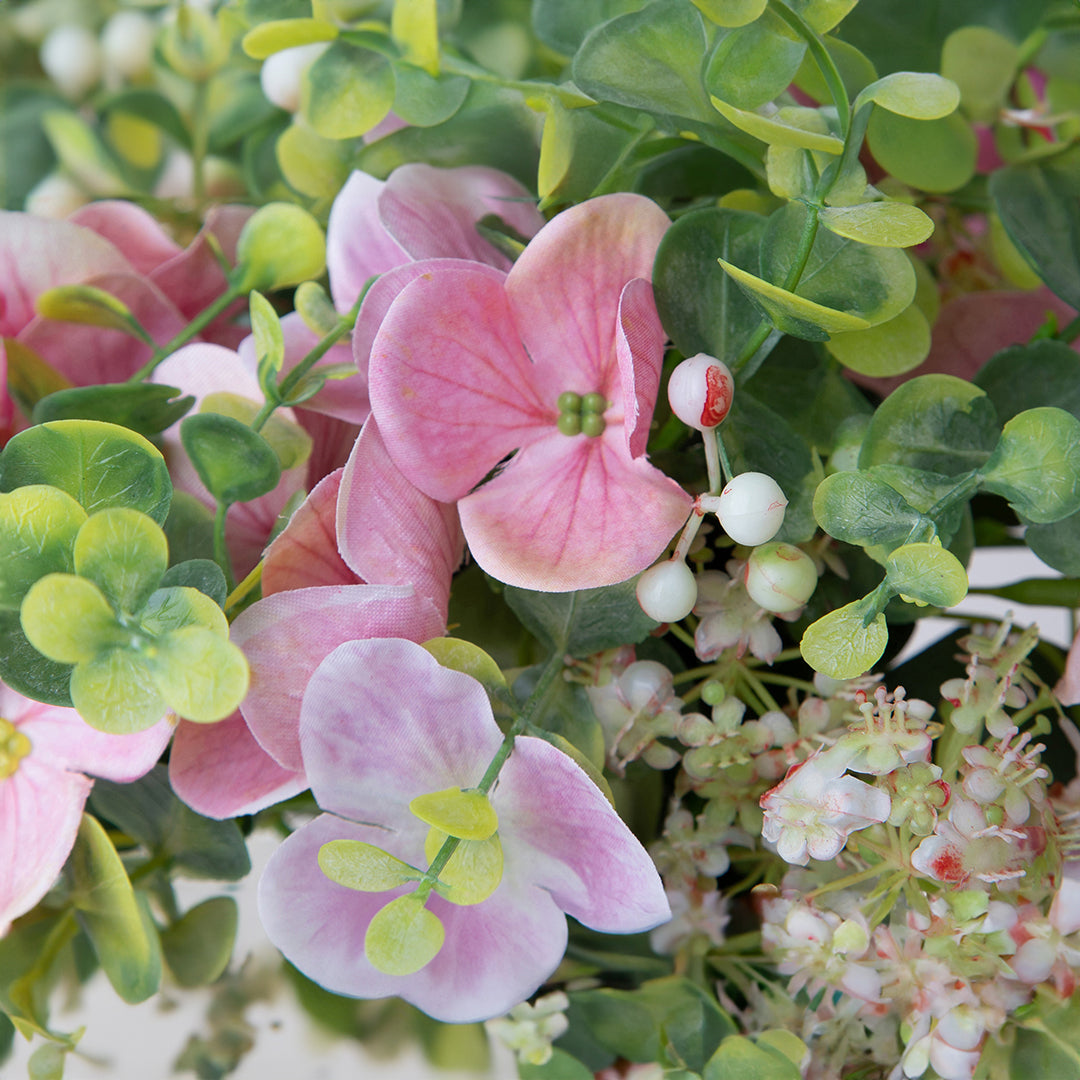 Bouquet artificiale eucalipto e ortensie • 34 cm