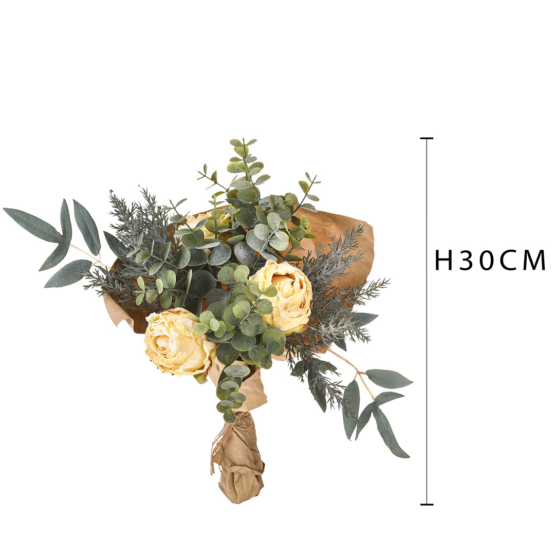 Bouquet artificiale romantico con rose • 30 cm