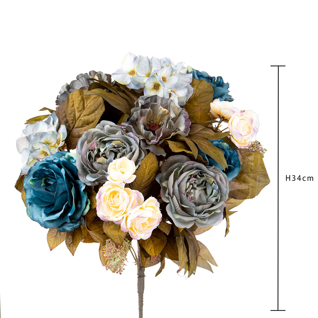 Bouquet artificiale rose ortensie • 34 cm